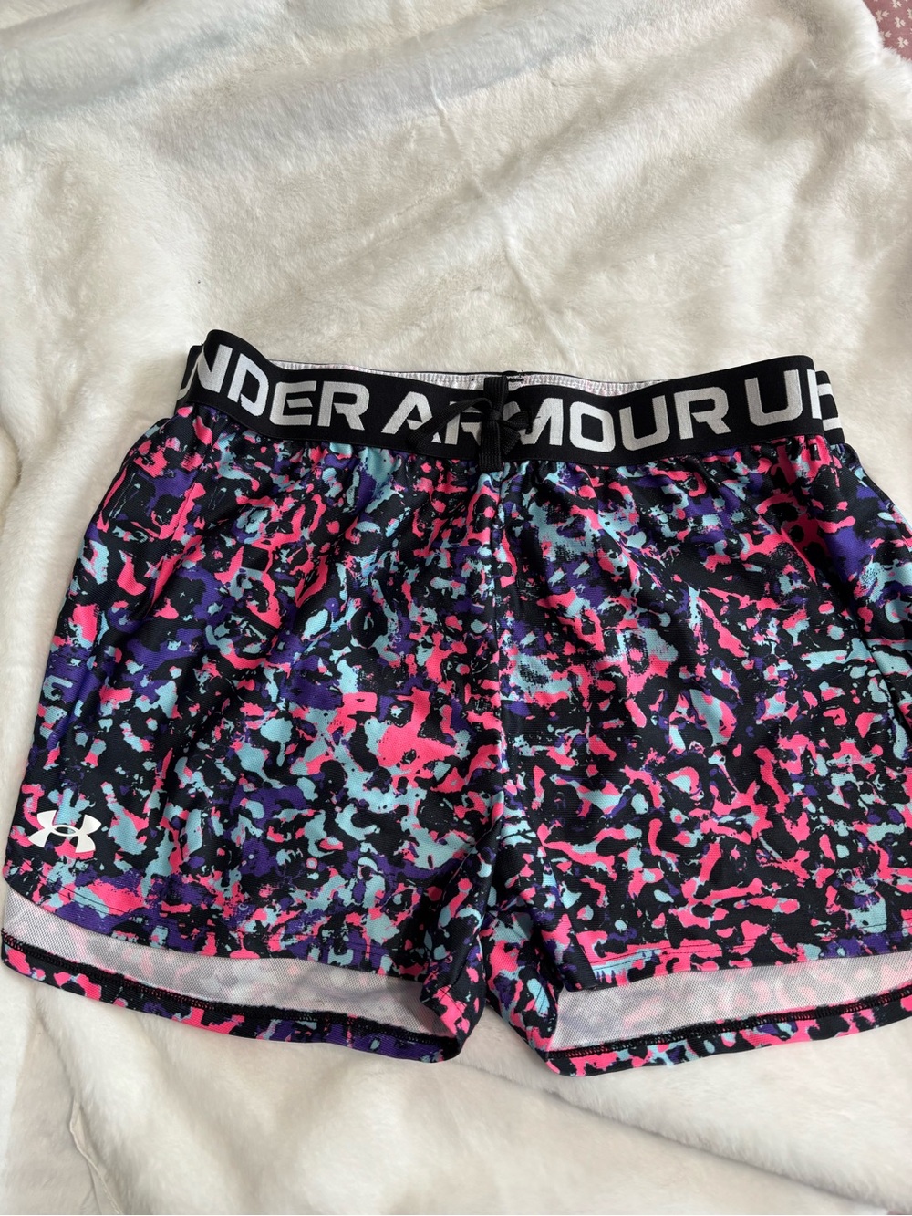 Under Armour Women’s Black Pink Purple Splash Training Shorts